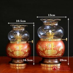 den dau hoa sen chu phat bang dong mau do cao 16 5cm 20cm 5