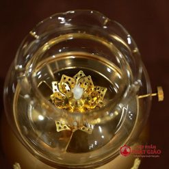 Đèn Dầu Hoa Sen Chữ Phật Bằng Đồng Màu Vàng Cỡ To, Cao 16.5cm | 20cm 4 den dau hoa sen chu phat bang dong mau vang co to cao 16 5cm 20cm 4