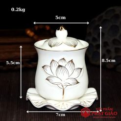 ly nuoc tho su trang hoa sen vien vang vat pham phat giao la boi 10