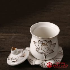 ly nuoc tho su trang hoa sen vien vang vat pham phat giao la boi 5