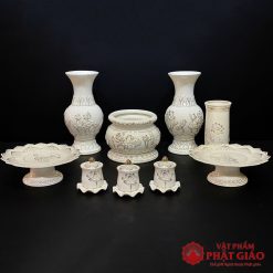 ly nuoc tho su trang hoa sen vien vang vat pham phat giao la boi 9