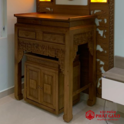 Bàn Thờ Gỗ Sồi Kèm Tủ 115 2 2 9