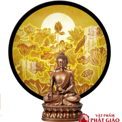 Tranh Trúc Chỉ In Tròn Họa Tiết Hoa Sen Nguyệt TC345 1 TC345