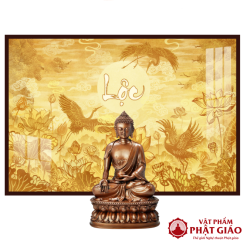 Tranh Trúc Chỉ In Ngang Họa Tiết Chữ Thư Pháp Lộc TC458 1 TC458 Loc 1