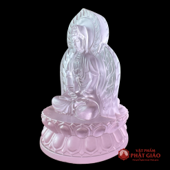 Tượng Quan Âm Hai Mặt Lưu Ly , Cao 13cm, Màu Hồng 1 2 5