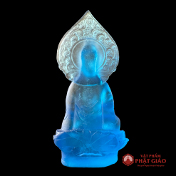 Tượng Phật Bà Lưu Ly Để Ô Tô Màu Xanh Da Trời, Cao 13cm 2 3 16