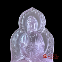Tượng Quan Âm Hai Mặt Lưu Ly , Cao 13cm, Màu Hồng 2 3 5