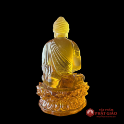 Tượng Phật Thích Ca Bằng Lưu Ly Màu Vàng, Cao 22cm 3 4 5