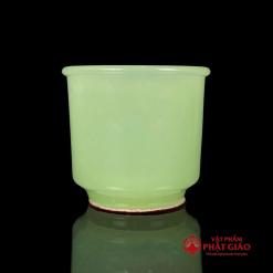 Bộ Ba Chén Nước Bằng Đá Ngọc Hoàng Long Màu Xanh, Kích Thước 4.5x5cm 4 bo ba chen nuoc bang da ngoc hoang long mau xanh vat pham phat giao la boi 2