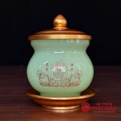 coc nuoc chu phat hoa sen bang da ngoc hoang long mau xanh vat pham phat giao la boi 2