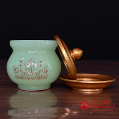 coc nuoc chu phat hoa sen bang da ngoc hoang long mau xanh vat pham phat giao la boi 3