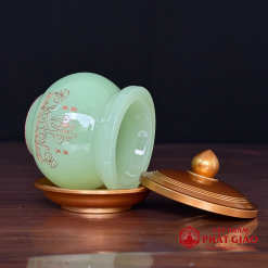 coc nuoc chu phat hoa sen bang da ngoc hoang long mau xanh vat pham phat giao la boi 4