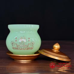 coc nuoc chu phat hoa sen bang da ngoc hoang long mau xanh vat pham phat giao la boi 5