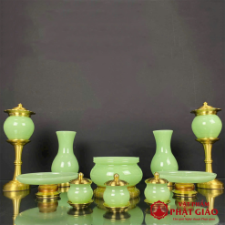 Lọ Hoa Đá Ngọc Xanh Cao Cấp, Cao 20cm, 25cm 4 lo hoa da ngoc xanh cao cap 20cm 25cm vat pham phat giao la boi 6