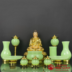 Lọ Hoa Đá Ngọc Xanh Cao Cấp, Cao 20cm, 25cm 2 lo hoa da ngoc xanh cao cap 20cm 25cm vat pham phat giao la boi 8