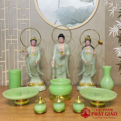 Lọ Hoa Đá Ngọc Xanh Cao Cấp, Cao 20cm, 25cm 1 lo hoa da ngoc xanh cao cap 20cm 25cm vat pham phat giao la boi 9