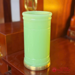 Ống Hương Bằng Đá Ngọc Hoàng Long, Màu Xanh Ngọc, Cao 20cm 4 ong huong da ngoc hoang long mau xanh ngoc cao 20cm vat pham phat giao la boi 4