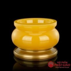 Bát Hương (Bát Nhang) Đá Ngọc Hoàng Long Màu Vàng, Nhiều Kích Cỡ 9 1 1