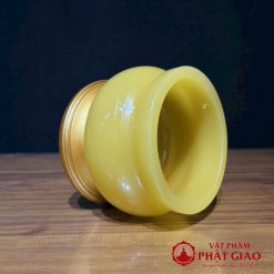 Bát Hương (Bát Nhang) Đá Ngọc Hoàng Long Màu Vàng, Nhiều Kích Cỡ 1 2