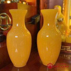 Lọ Hoa Bằng Đá Ngọc Hoàng Long Màu Vàng, Nhiều Kích Cỡ 3 lo hoa bang da ngoc hoang long mau vang nhieu co vat pham phat giao la boi 6