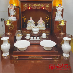 Bộ Đồ Thờ Sứ Trắng Viền Vàng, Nhiều Kích Thước 3 2 14