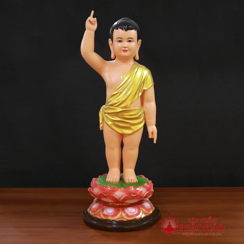 Tượng Phật Đản Sanh Màu Vàng Vẽ, Chất Liệu Composite, Cao 80cm 7 00 2 800x800 1