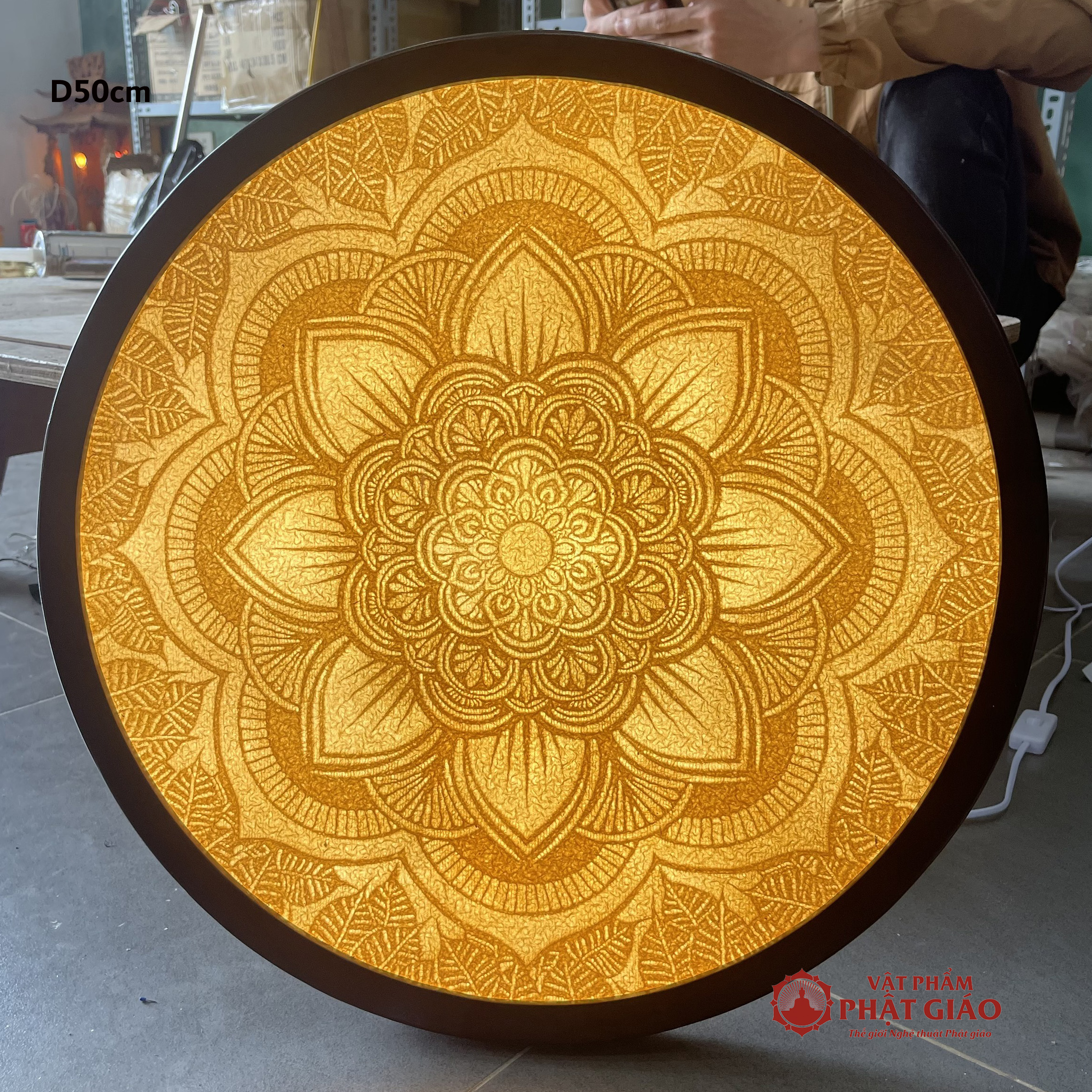 Tranh Trúc Chỉ Giấy Tre Họa Tiết Mandala, Mẫu AMan04 5 AMan04 D50