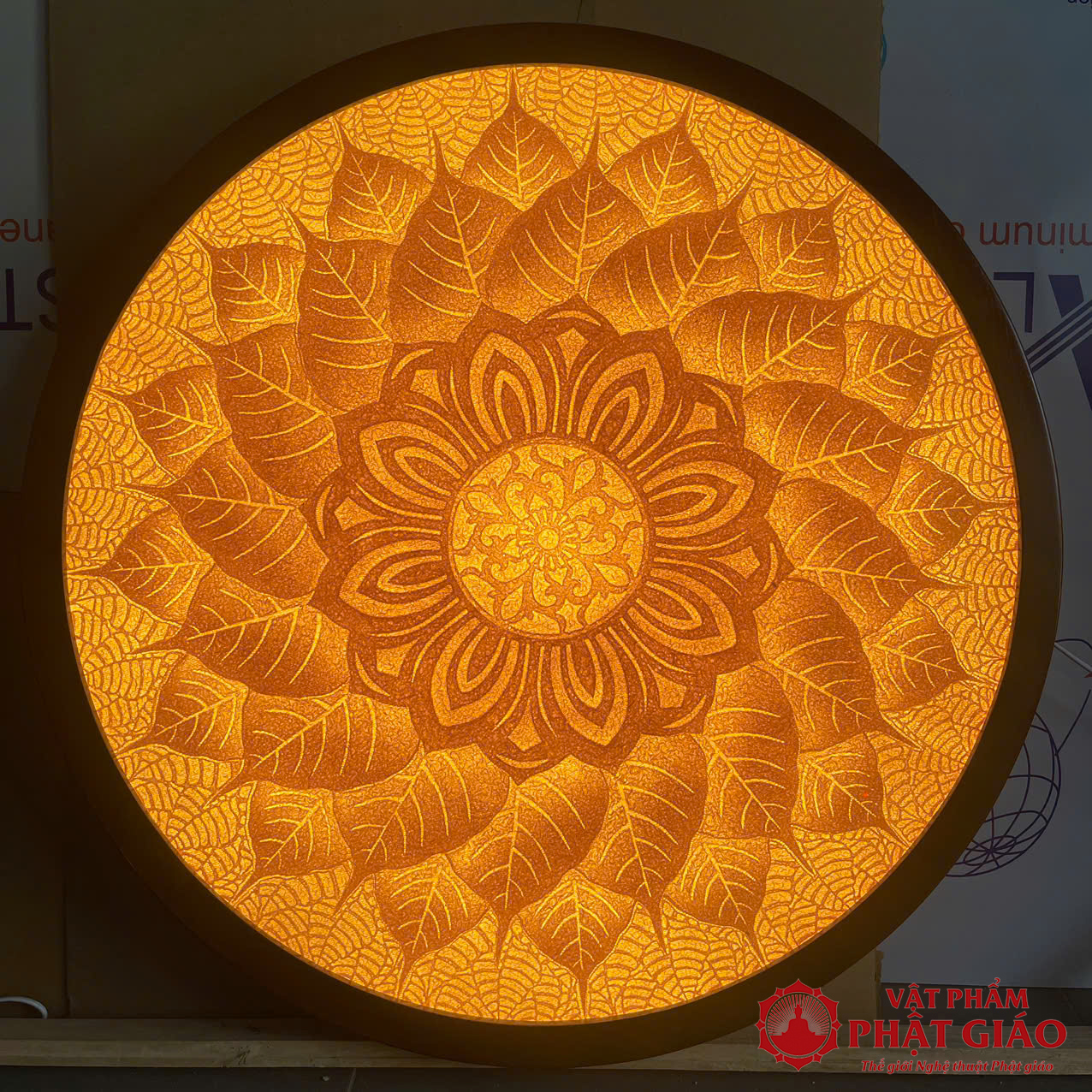 Tranh Mandala Trúc Chỉ Giấy Tre, Mẫu AMan15, Đường Kính 81cm 4 AMan15 D81