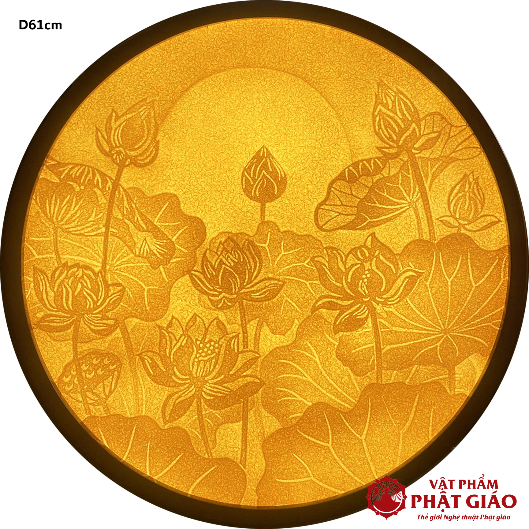 Tranh Trúc Chỉ Thủ Công Hoa Sen Khổ Tròn Mẫu AST04 5 AST04 D61