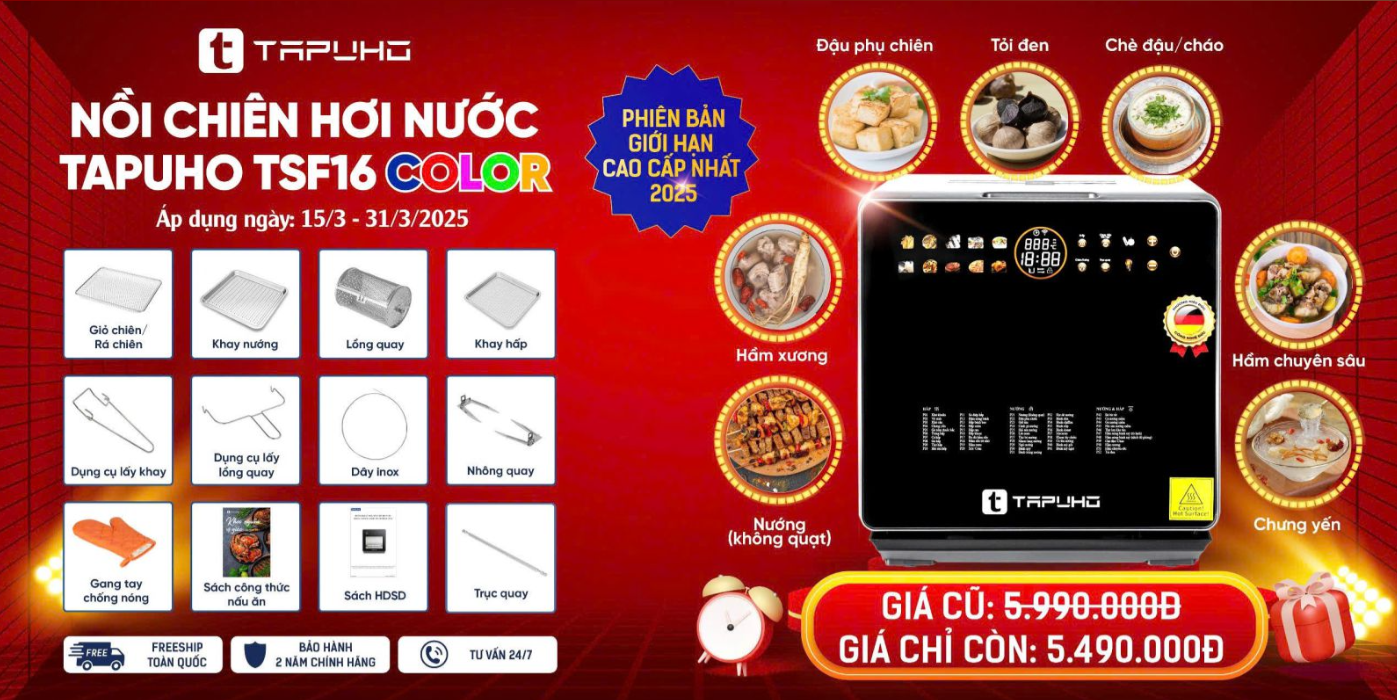 Nồi Chiên Hơi Nước Phiên Bản Cải Tiến TSF16 Color 3 screenshot 1745335699