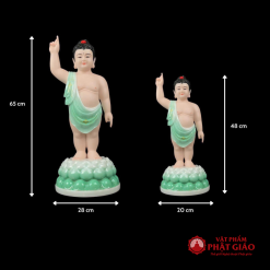 tuong phat dan sanh dung bot da mau xanh ve cao 40cm 48cm vat pham phat giao la boi 3