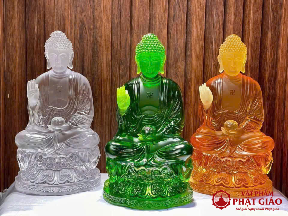 Tượng Phật A Di Đà Bằng Lưu Ly Cao Cấp, Cao 30cm 10 13f2fb4aedb858e601a9