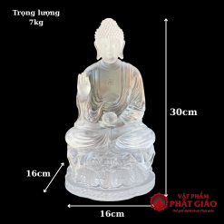 Tượng Phật A Di Đà Bằng Lưu Ly Cao Cấp, Cao 30cm 1 tuong phat a di da bang luu ly cao cap cao 30cm 2 1