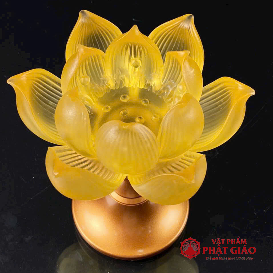 Chân Đế Nến Phúc Liên Chân Cao Hoa Sen Lưu Ly Nở, Cao 11cm 10 chan de nen phuc lien chan cao hoa sen luu ly no cao 11cm 4