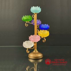 Đế Nến Lưu Ly Bảo Liên 7 Ngọn Thân Xoắn 2 de nen luu ly bao lien 7 ngon than xoan 11