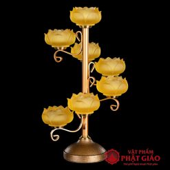 Đế Nến Lưu Ly Bảo Liên 7 Ngọn Thân Xoắn 3 de nen luu ly bao lien 7 ngon than xoan 2