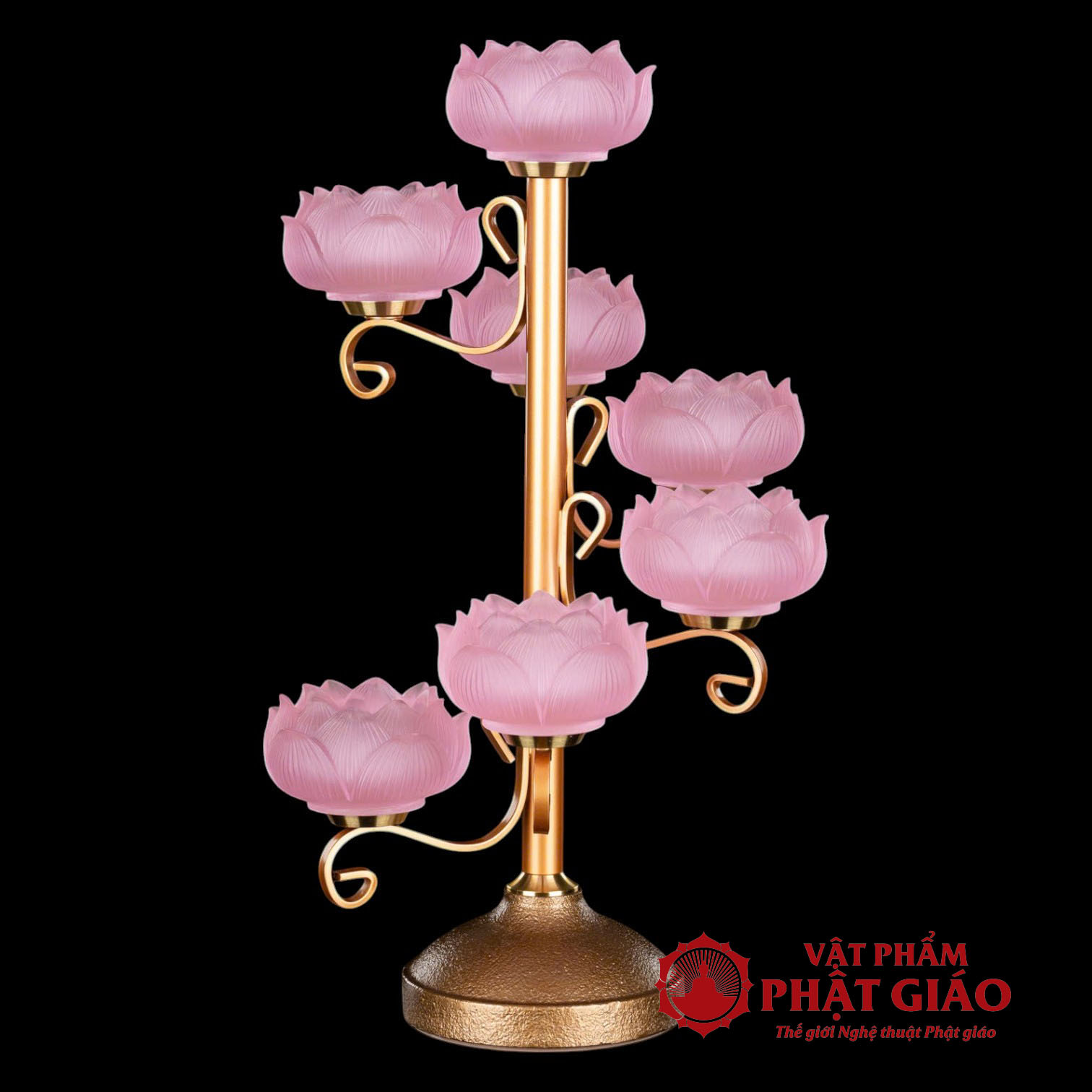 Đế Nến Lưu Ly Bảo Liên 7 Ngọn Thân Xoắn 14 de nen luu ly bao lien 7 ngon than xoan 3