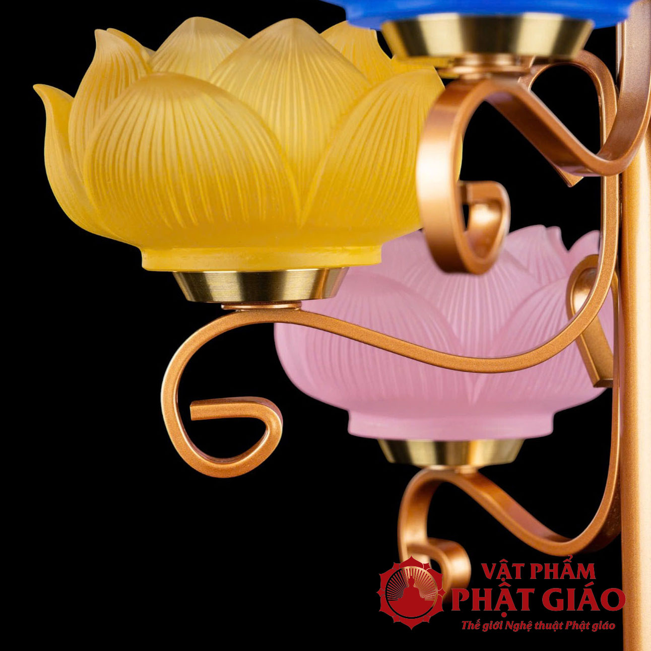 Đế Nến Lưu Ly Bảo Liên 7 Ngọn Thân Xoắn 16 de nen luu ly bao lien 7 ngon than xoan 4