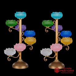 Đế Nến Lưu Ly Bảo Liên 7 Ngọn Thân Xoắn 10 de nen luu ly bao lien 7 ngon than xoan 5