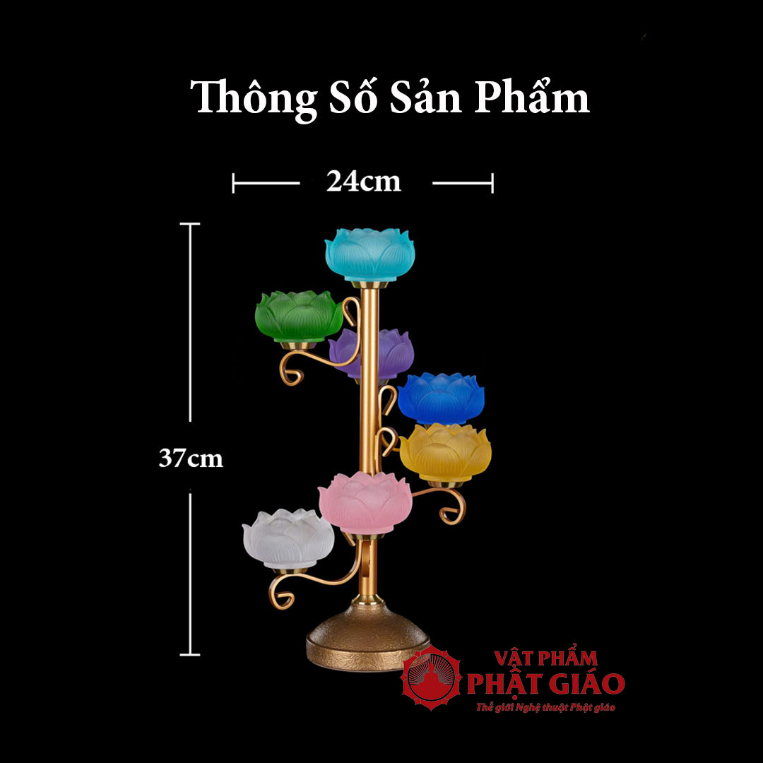 Đế Nến Lưu Ly Bảo Liên 7 Ngọn Thân Xoắn 15 de nen luu ly bao lien 7 ngon than xoan 6