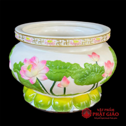 bat huong su dap noi sen hong la xanh vien chu van 18cm vat pham phat giao la boi 2