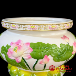 bat huong su dap noi sen hong la xanh vien chu van 18cm vat pham phat giao la boi 4