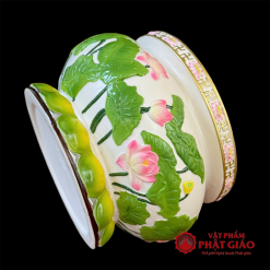 bat huong su dap noi sen hong la xanh vien chu van 18cm vat pham phat giao la boi 5