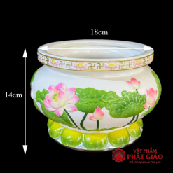 bat huong su dap noi sen hong la xanh vien chu van 18cm vat pham phat giao la boi 6