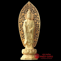 tuong phat ba quan am dung go hoang duong cao 27cm vat pham phat giao la boi 2
