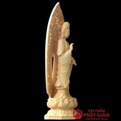 tuong phat ba quan am dung go hoang duong cao 27cm vat pham phat giao la boi 3