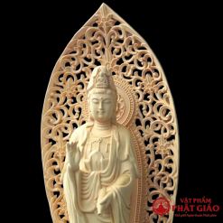 tuong phat ba quan am dung go hoang duong cao 27cm vat pham phat giao la boi 5
