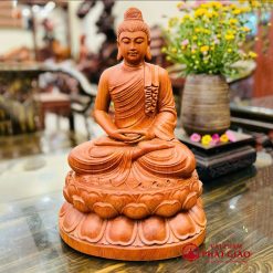 tuong phat thich ca bang go huong nguyen khoi ngoi kiet gia cao 42cm vat pham phat giao la boi 3