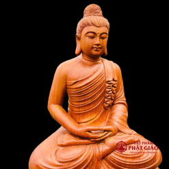 tuong phat thich ca bang go huong nguyen khoi ngoi kiet gia cao 42cm vat pham phat giao la boi 4