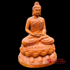 tuong phat thich ca bang go huong nguyen khoi ngoi kiet gia cao 42cm vat pham phat giao la boi 5